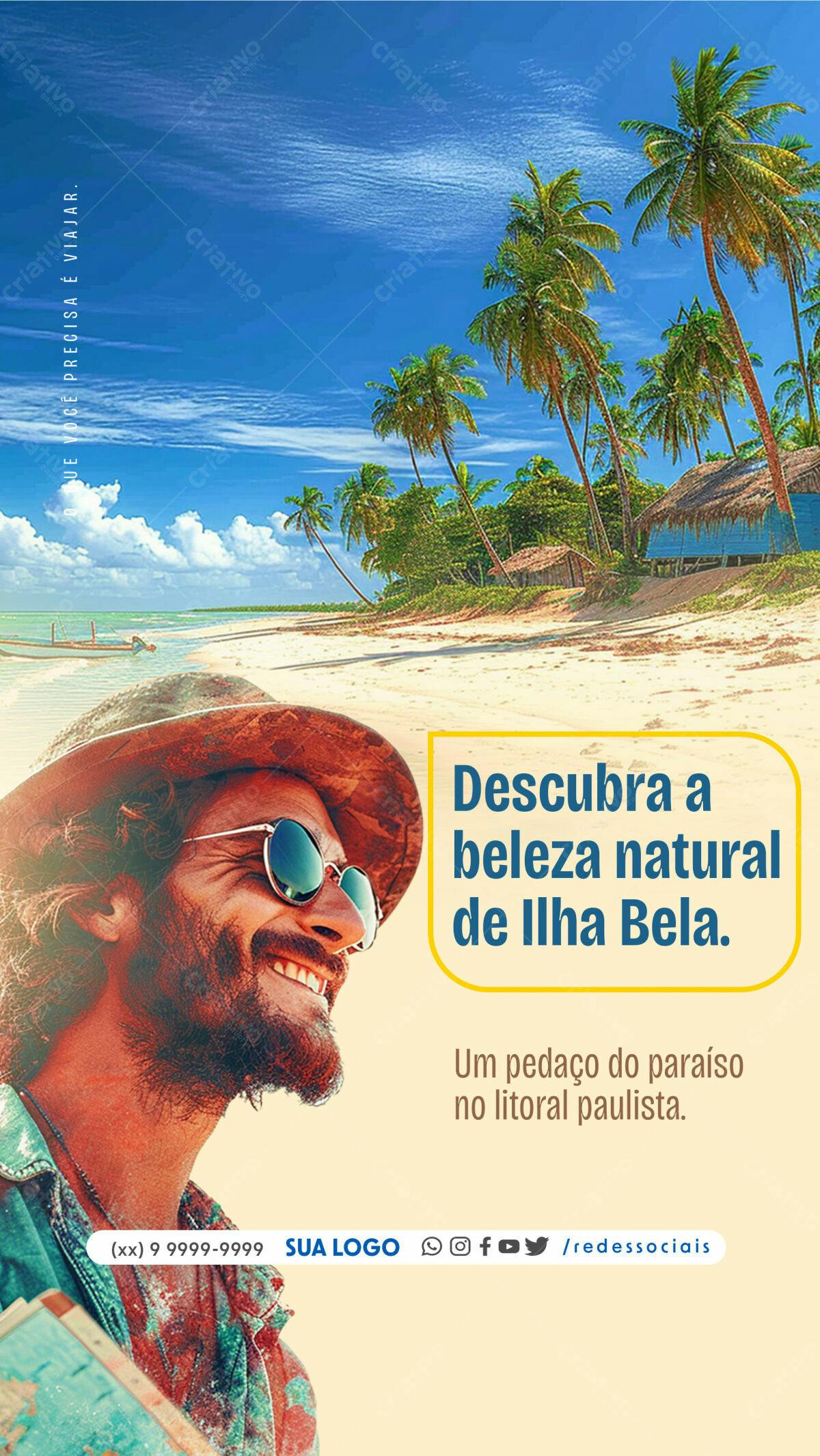 Flyer para Turismo em Ilha Bela PSD Editável