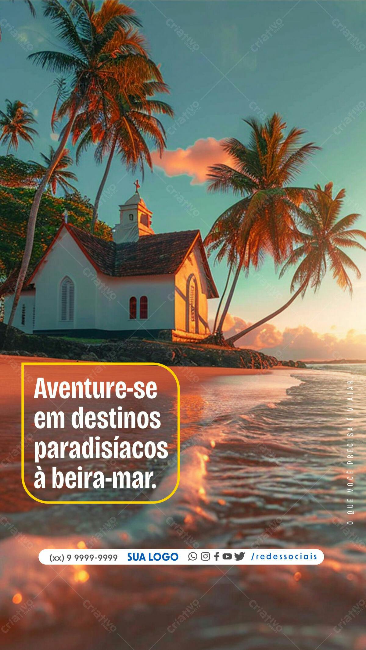 Flyer para Viagem Paradisíaca PSD Editável