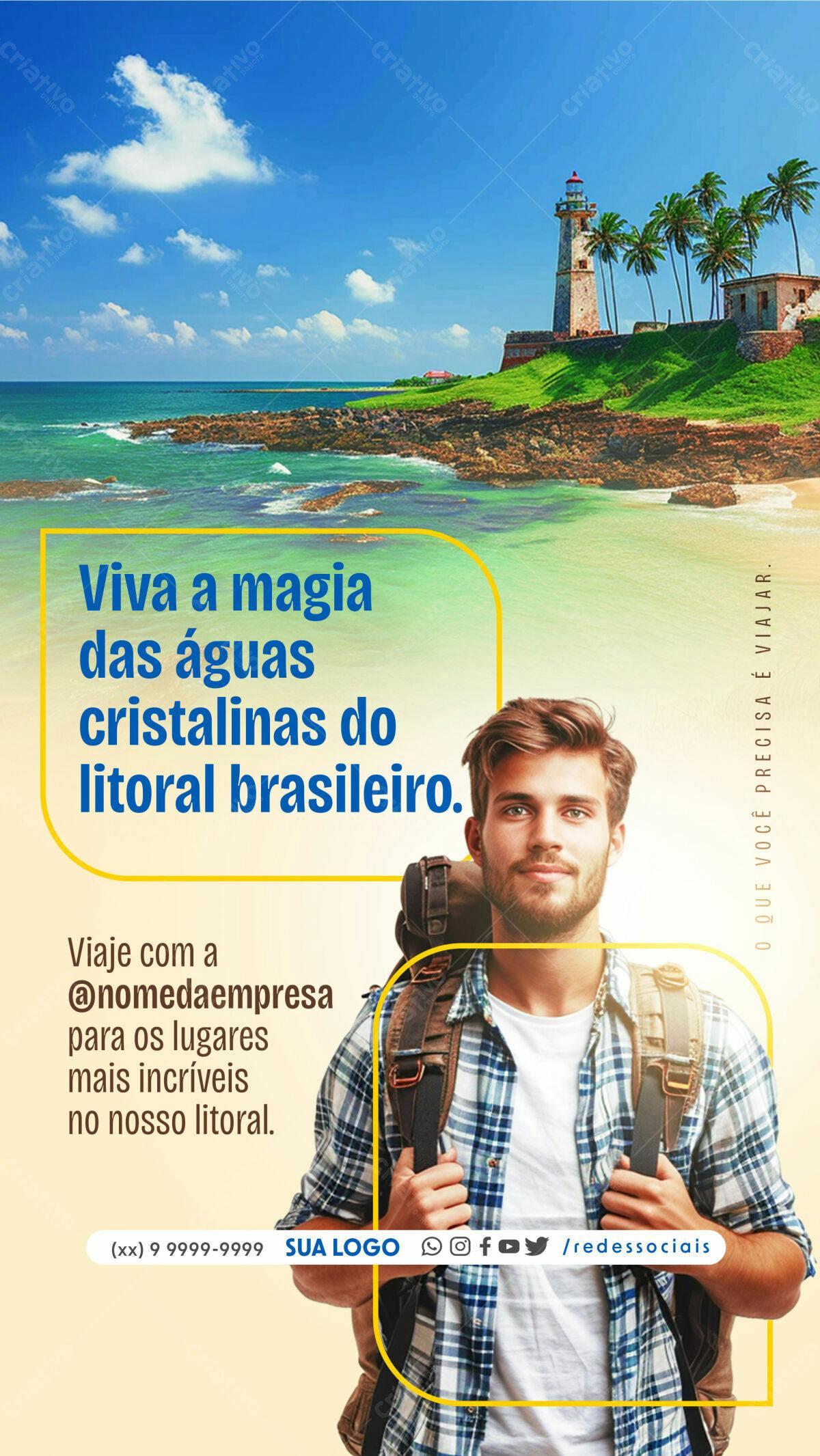 Flyer Turismo Litoral Brasileiro PSD Editável