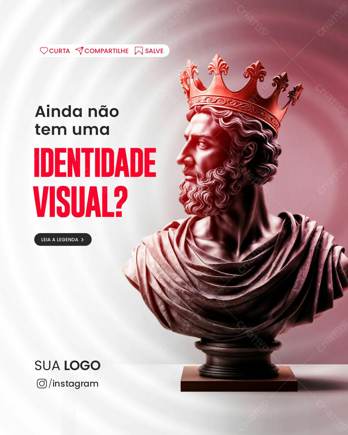 Post para Redes Sociais com Busto Romano PSD Editável