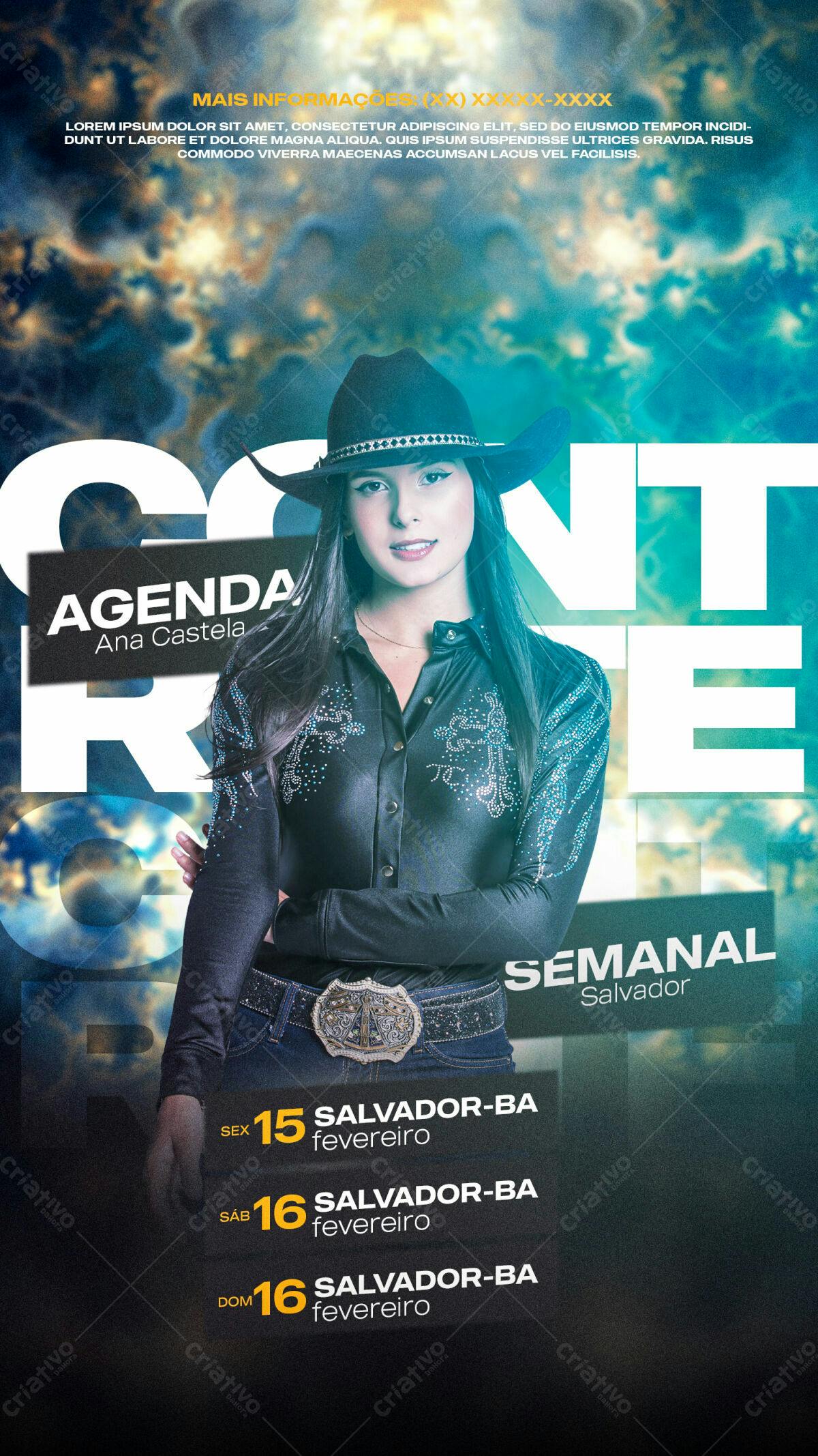 Flyer Agenda Ana Castela PSD Editável