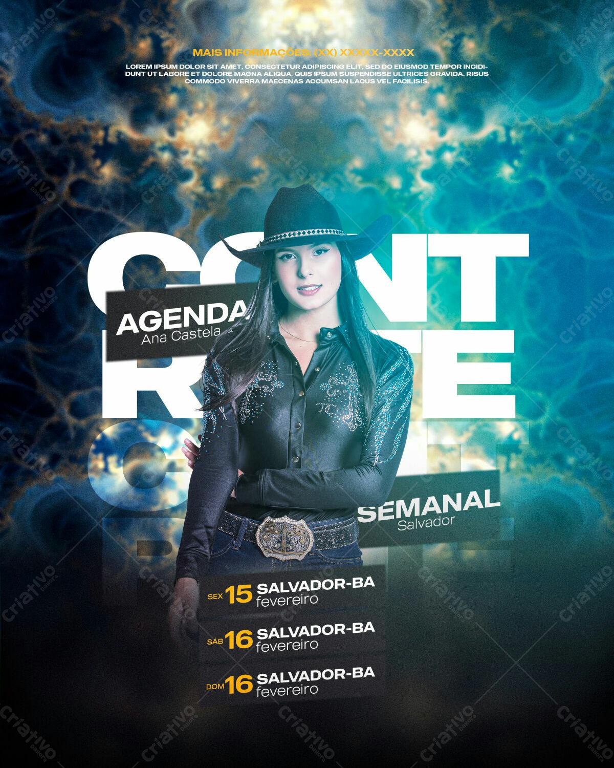 Flyer Agenda Semanal Ana Castela PSD Editável