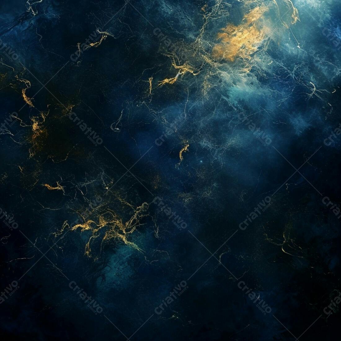 Textura Abstrata Azul e Dourado