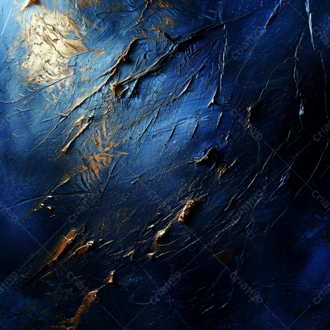 Textura Abstrata Azul e Dourado