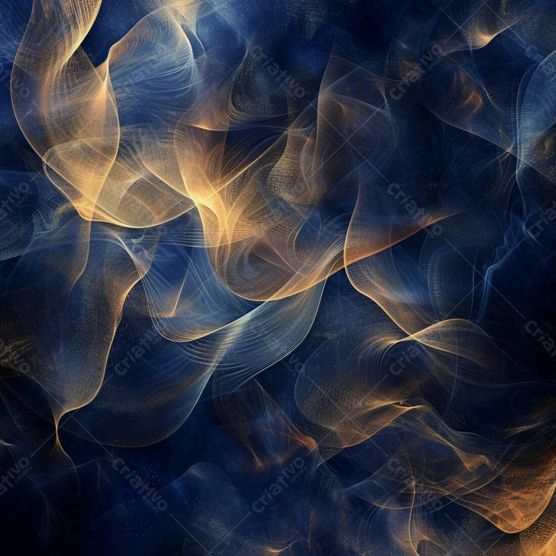 Ondas abstratas azul e dourado