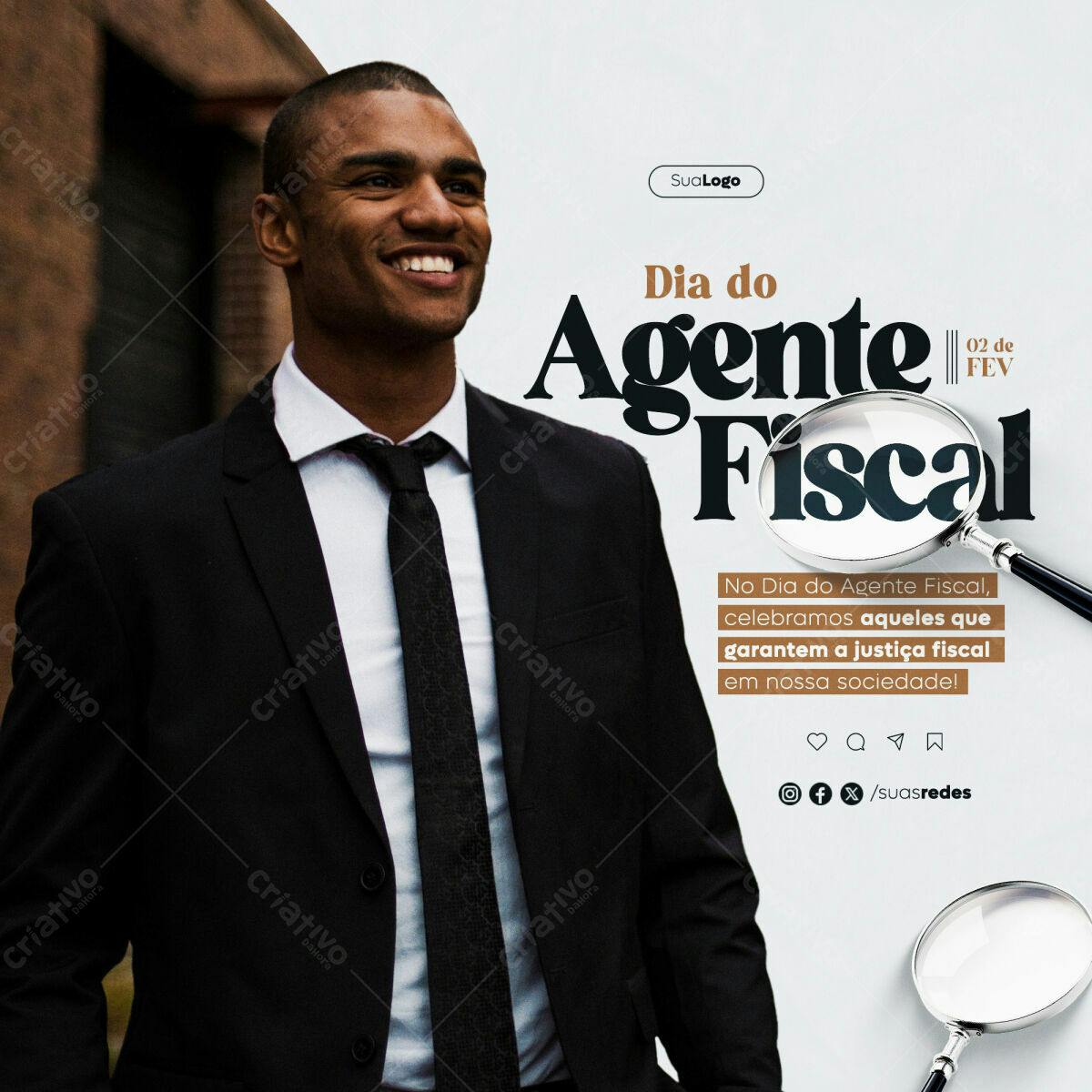 Postagem Dia do Agente Fiscal PSD Editável