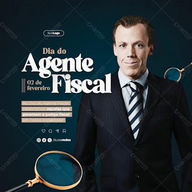 Dia do agente fiscal 2 de fevereiro social media post feed