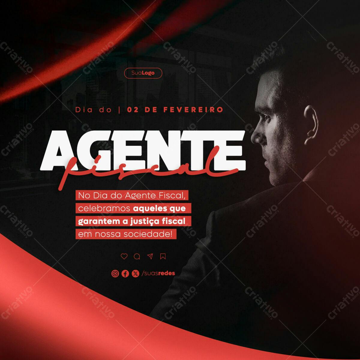 Postagem Dia do Agente Fiscal PSD Editável
