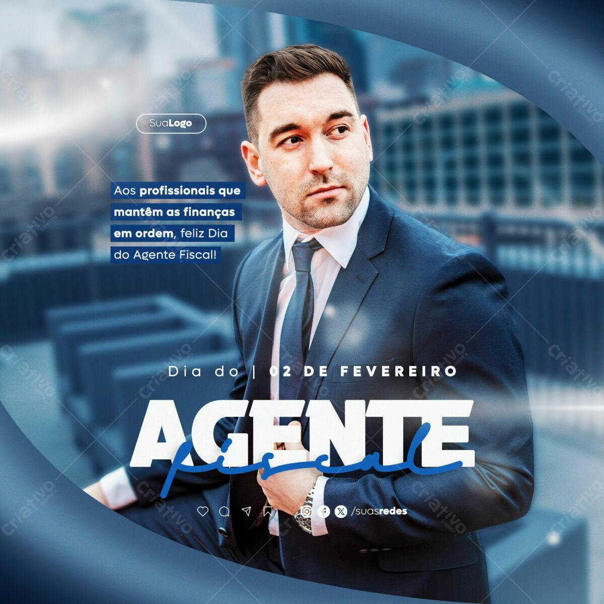 Postagem Dia do Agente Fiscal PSD Editável