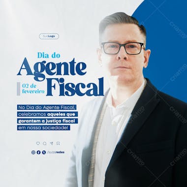 Dia do agente fiscal 2 de fevereiro social media post feed