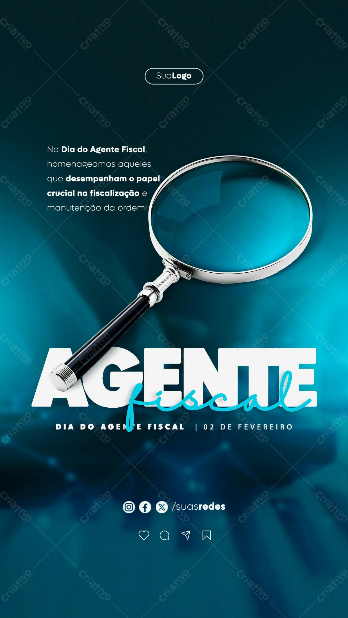 Flyer Dia do Agente Fiscal PSD Editável