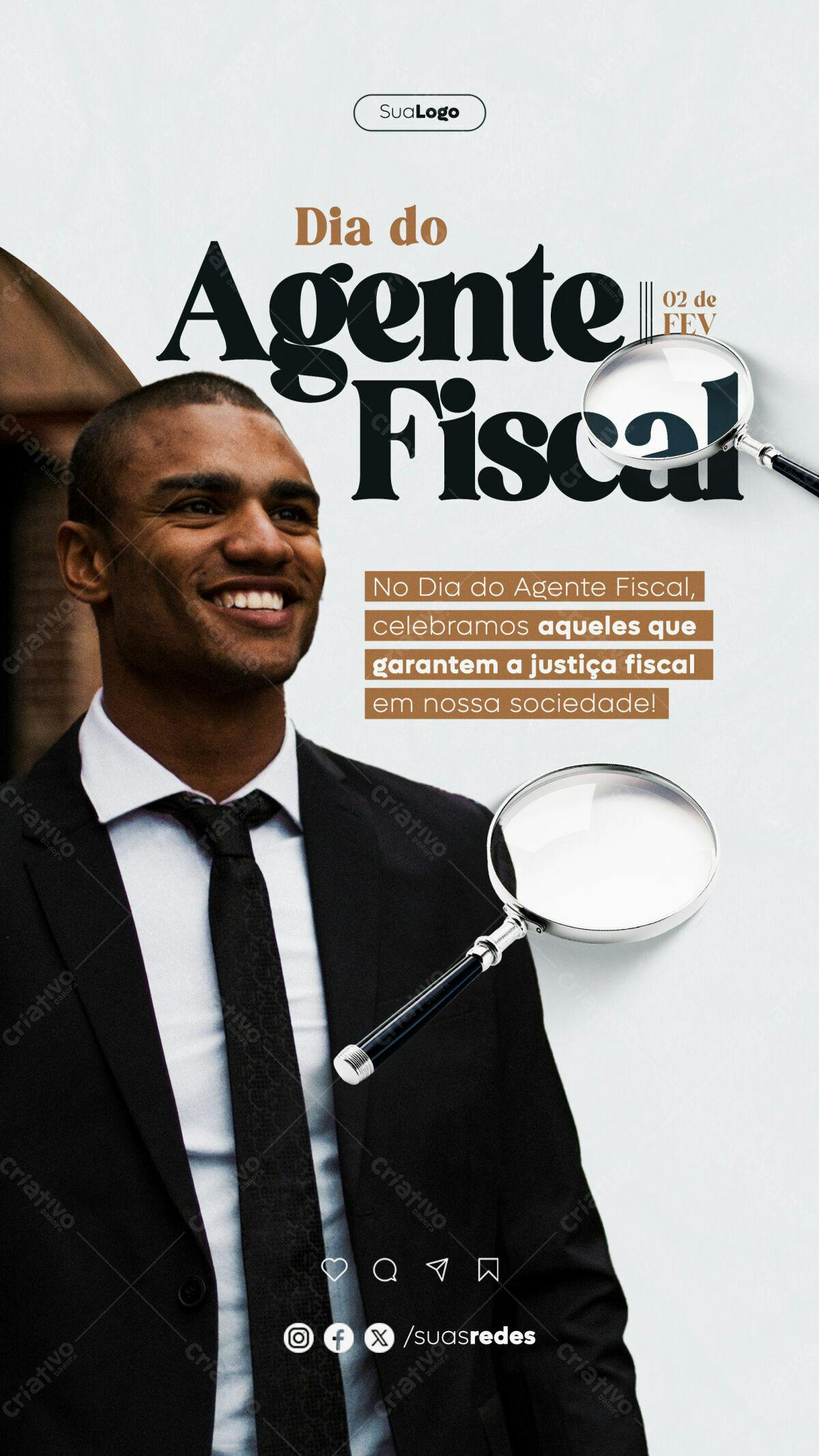 Flyer Dia do Agente Fiscal PSD Editável