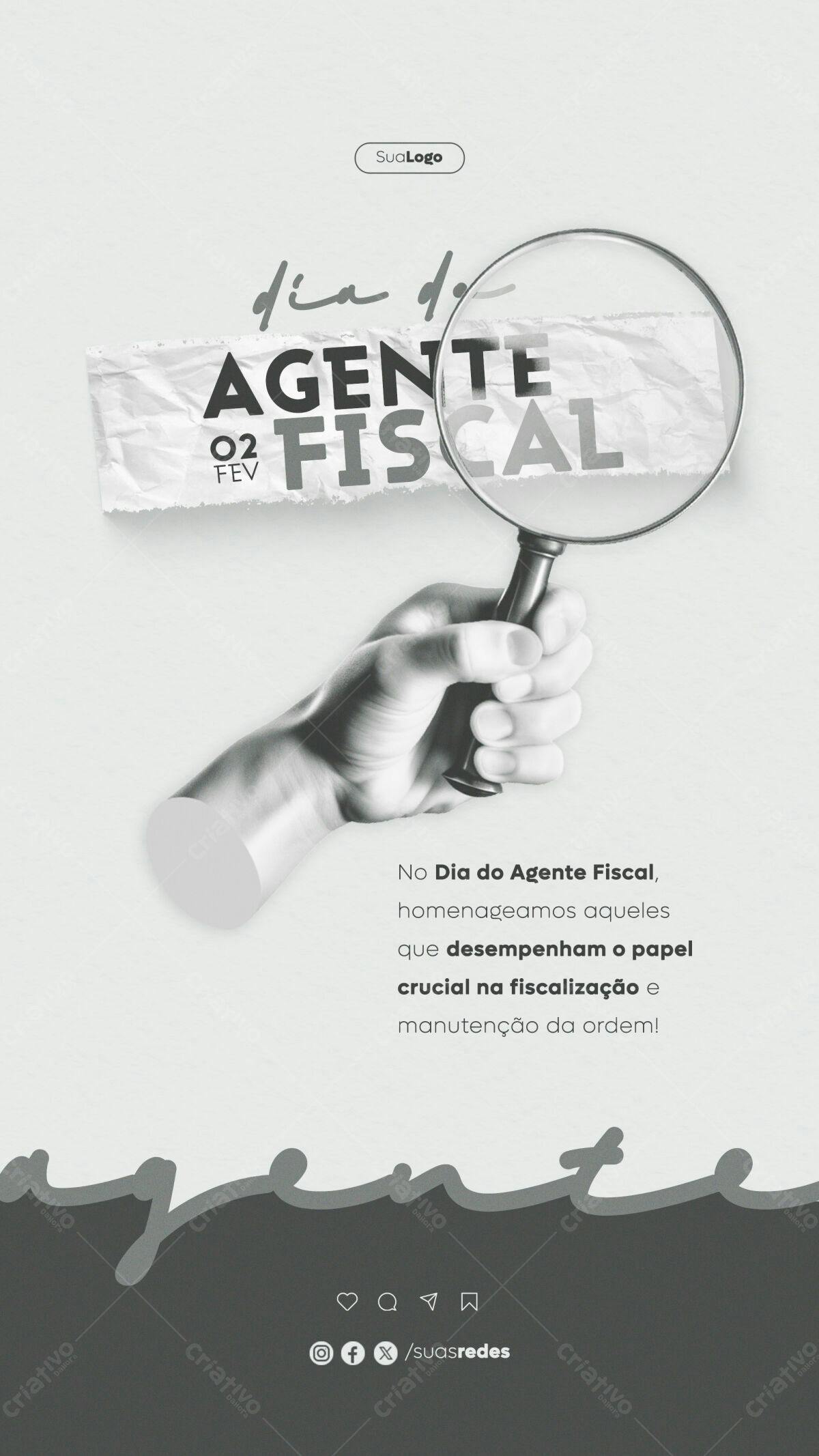 Flyer Dia do Agente Fiscal PSD Editável