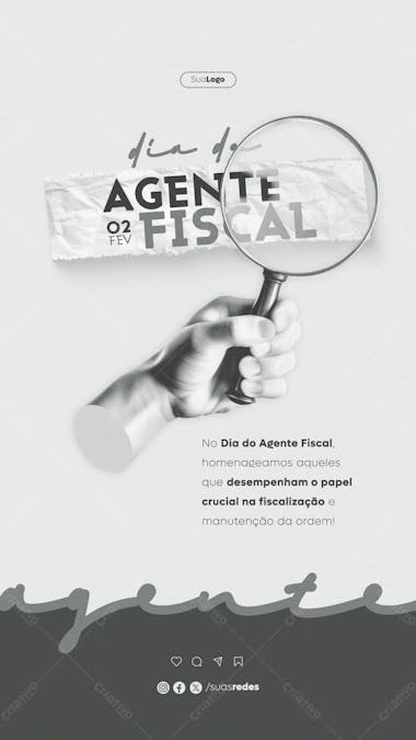 Dia do agente fiscal 2 de fevereiro social media post story