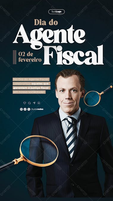 Dia do agente fiscal 2 de fevereiro social media post story