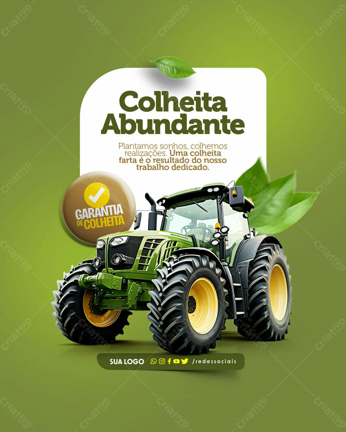 Post para Colheita Abundante PSD Editável