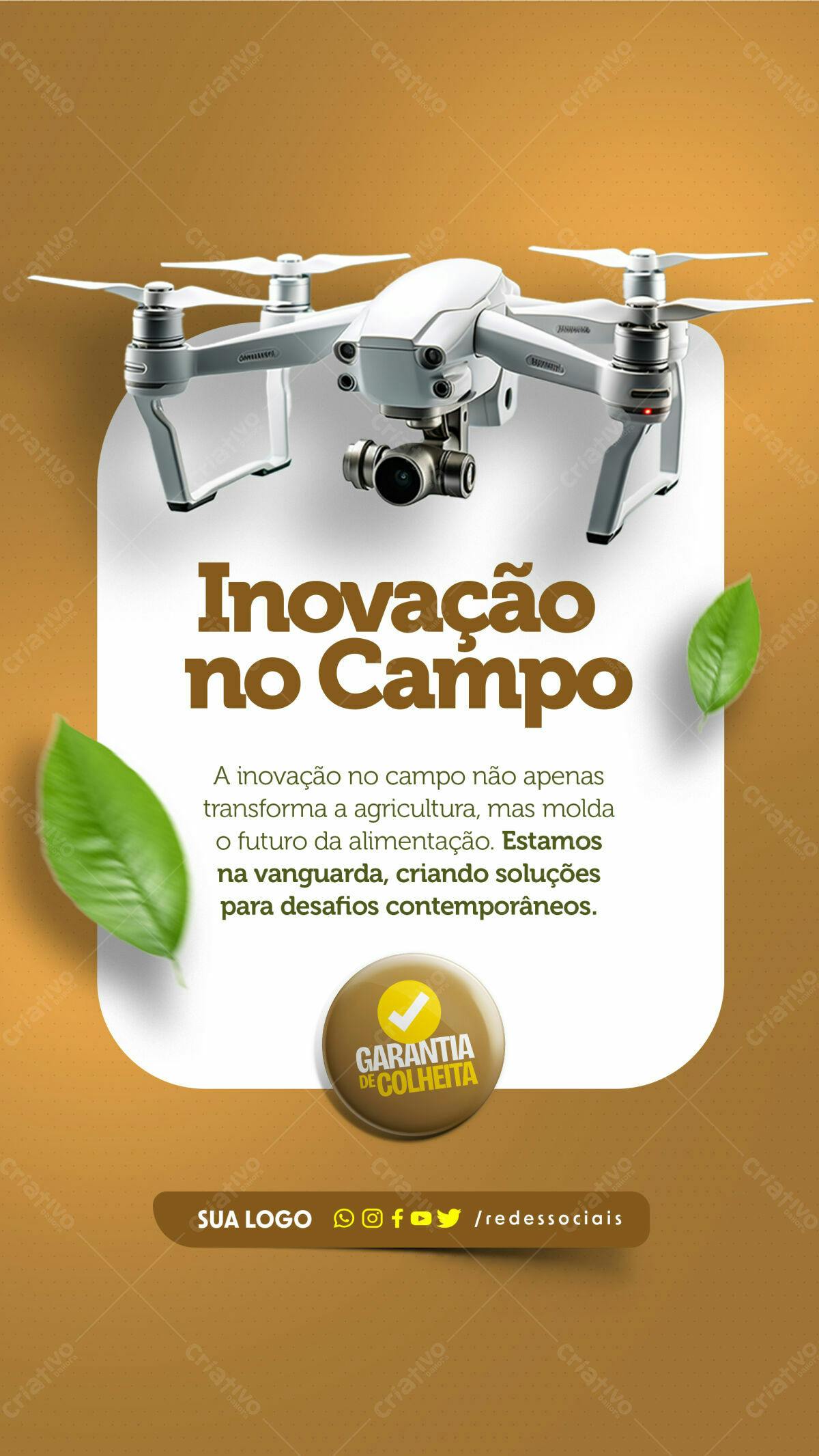 Flyer Agricultura com Drone PSD Editável