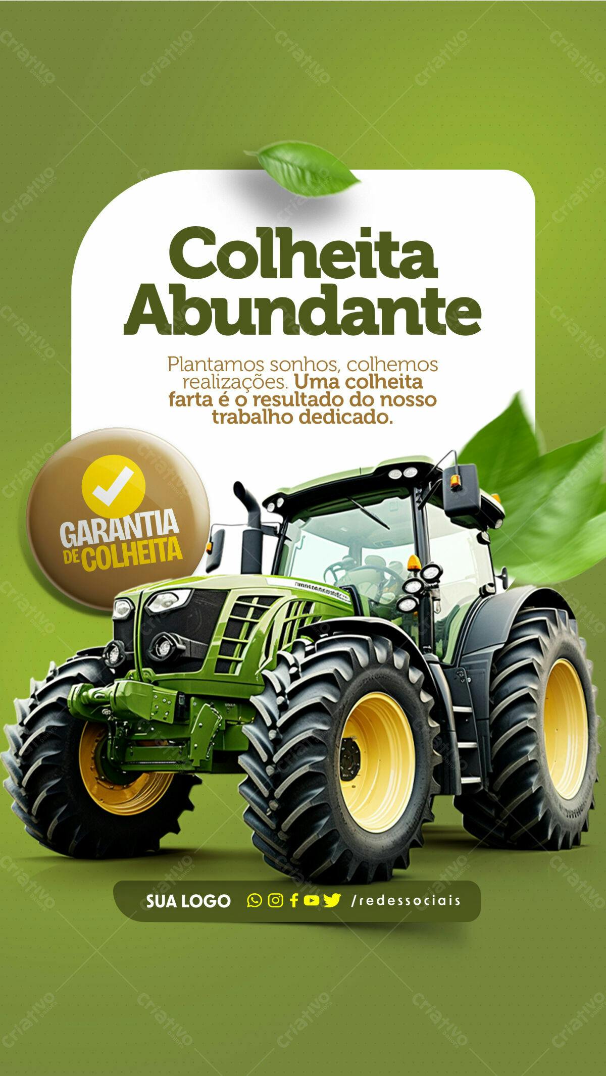 Flyer Colheita Abundante PSD Editável