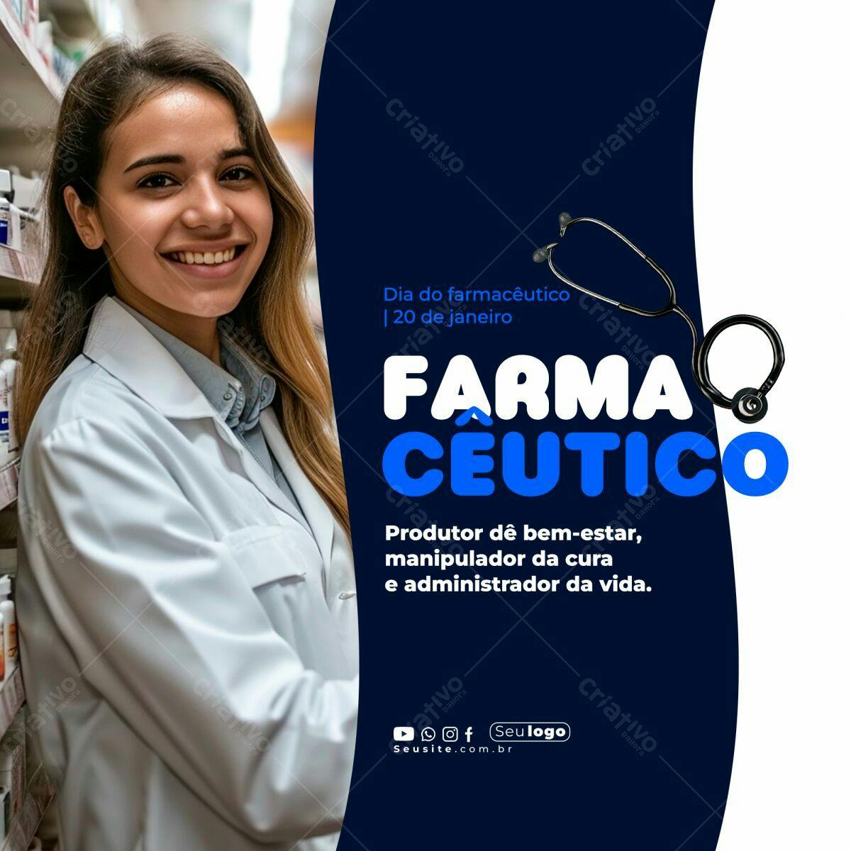 Post para Dia do Farmacêutico PSD Editável