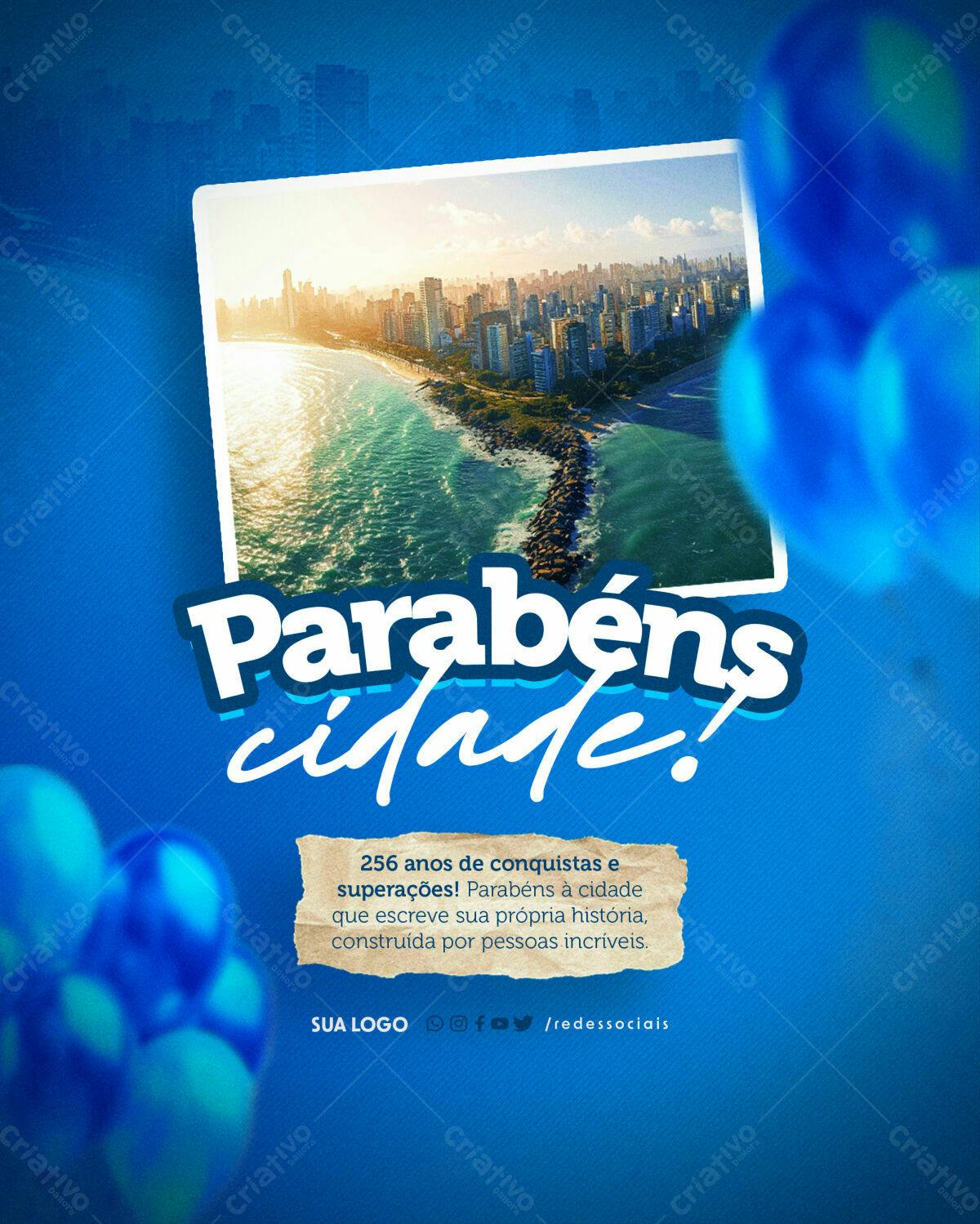 Flyer Aniversário Cidade PSD Editável