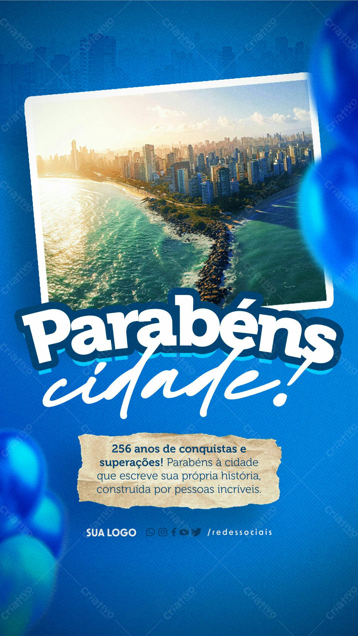 Flyer Aniversário Cidade PSD Editável