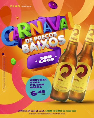 Feed carnaval de preços baixos skol pilsien promo