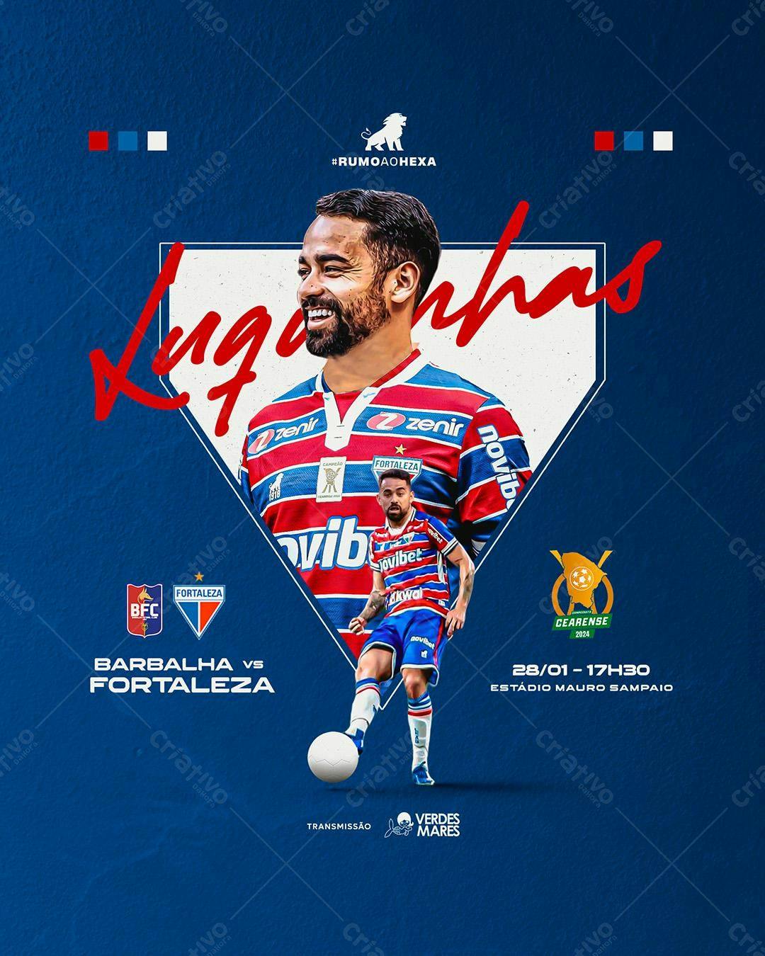 Flyer Jogo de Futebol Fortaleza x Barbalha PSD Editável