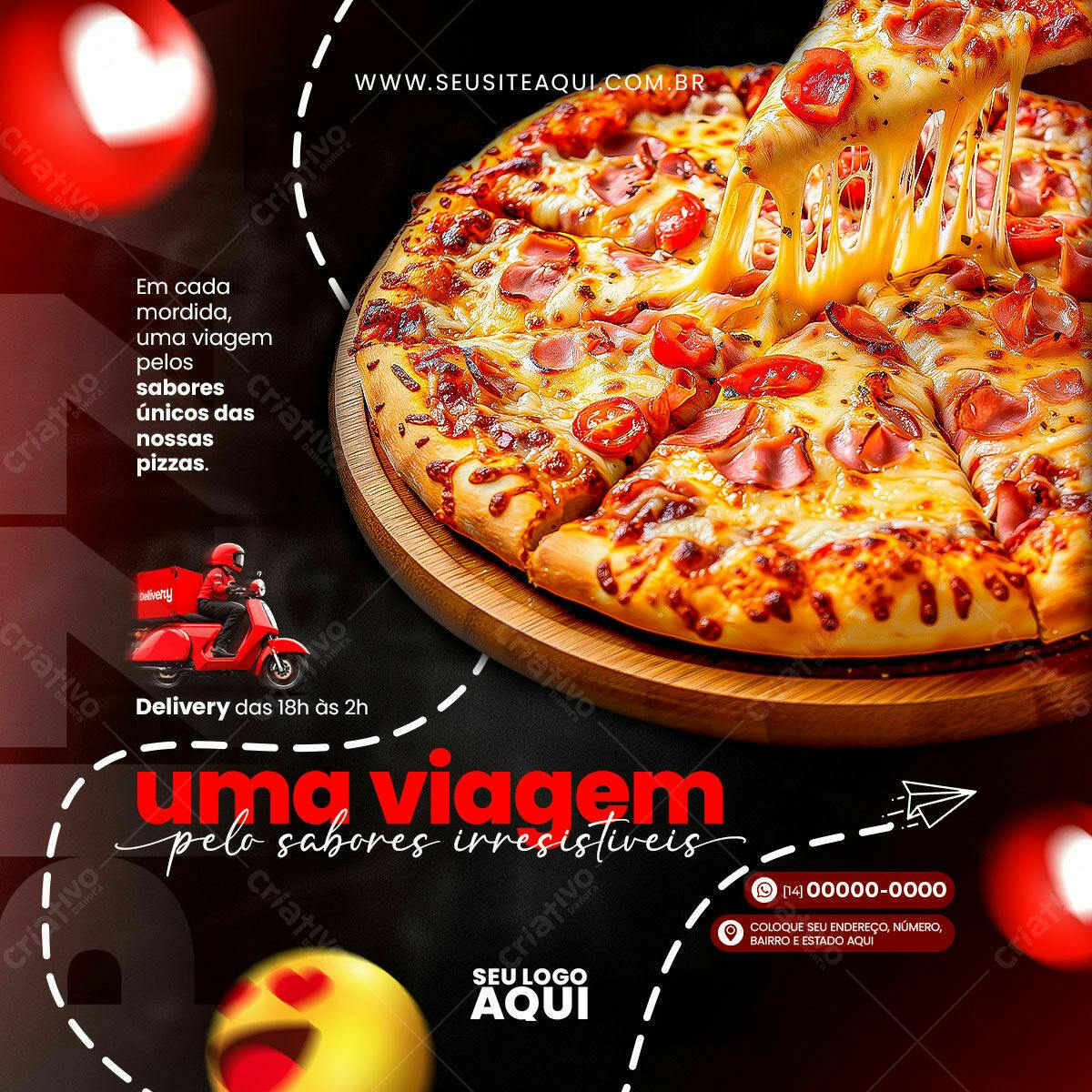 Flyer para Pizzaria PSD Editável