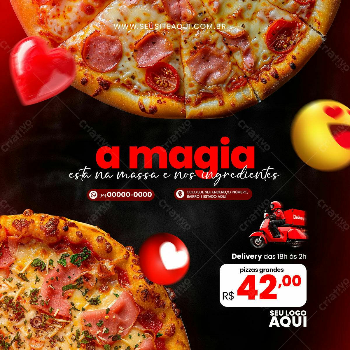 Flyer para Pizzaria PSD Editável