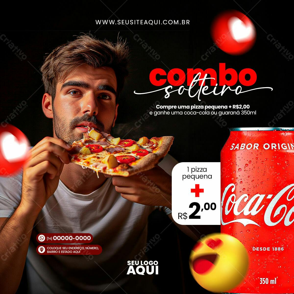 Flyer Combo Pizza e Refrigerante PSD Editável