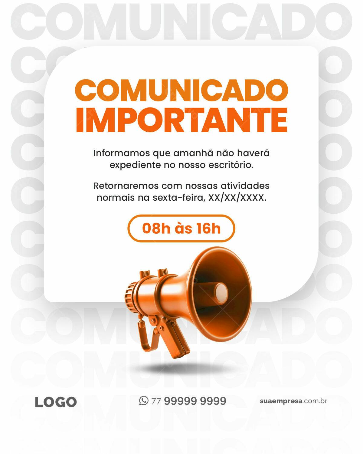 Comunicado Importante PSD Editável