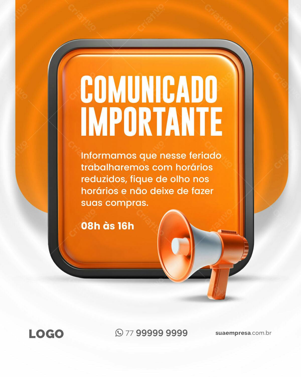 Comunicado Feriado PSD Editável