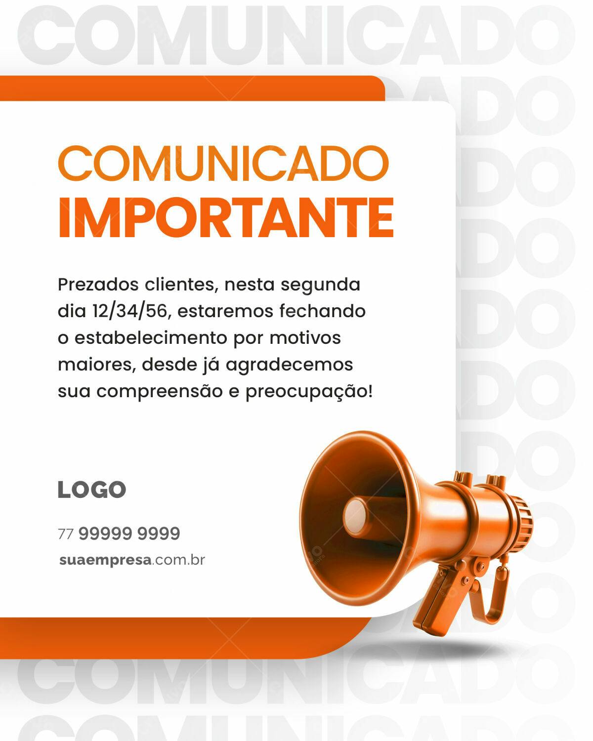 Comunicado Importante PSD Editável