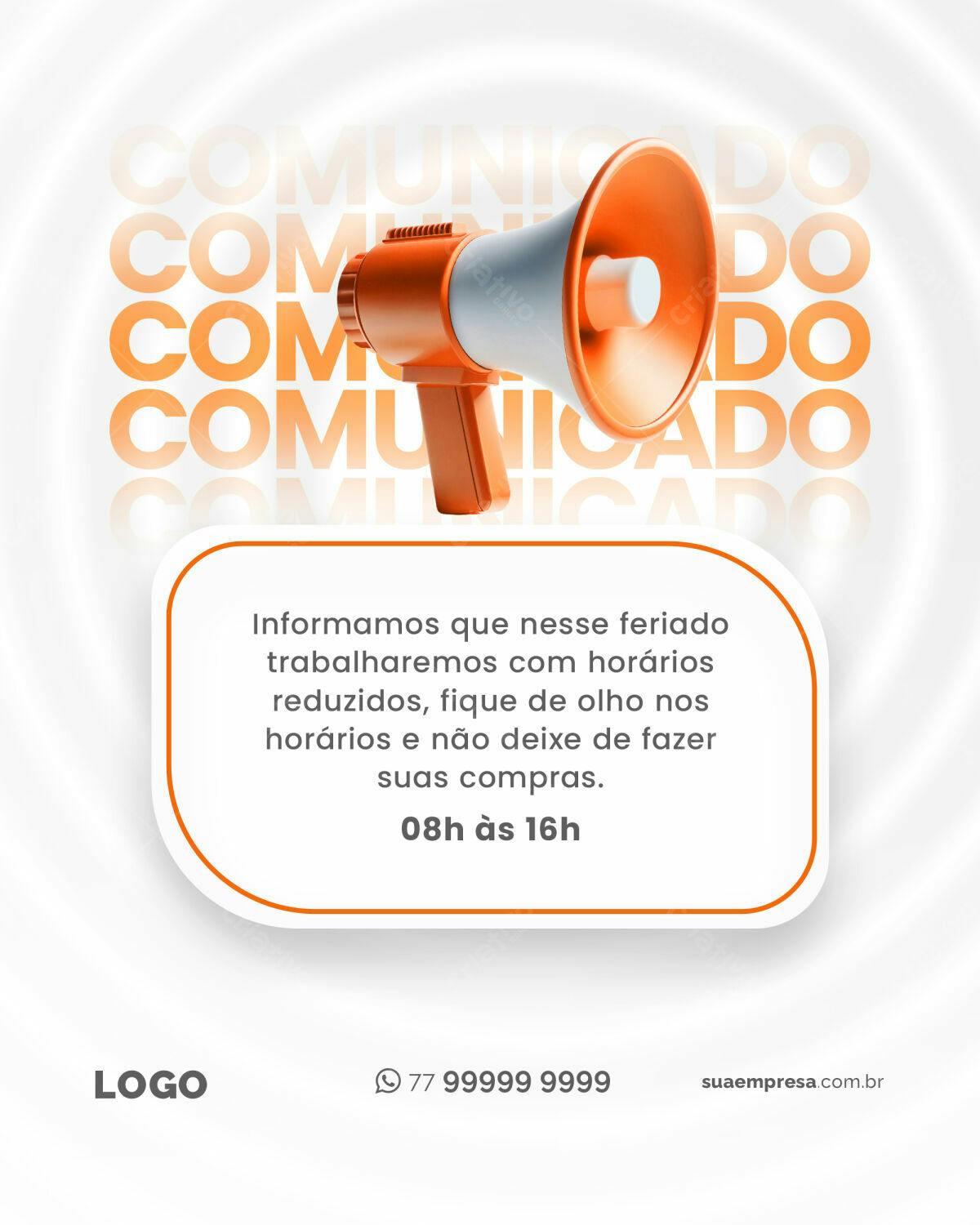 Comunicado Feriado PSD Editável