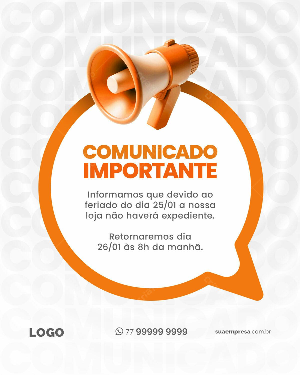 Comunicação Feriado PSD Editável