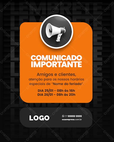 Social media para avisos e comunicados