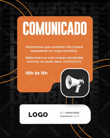 Social media para avisos e comunicados