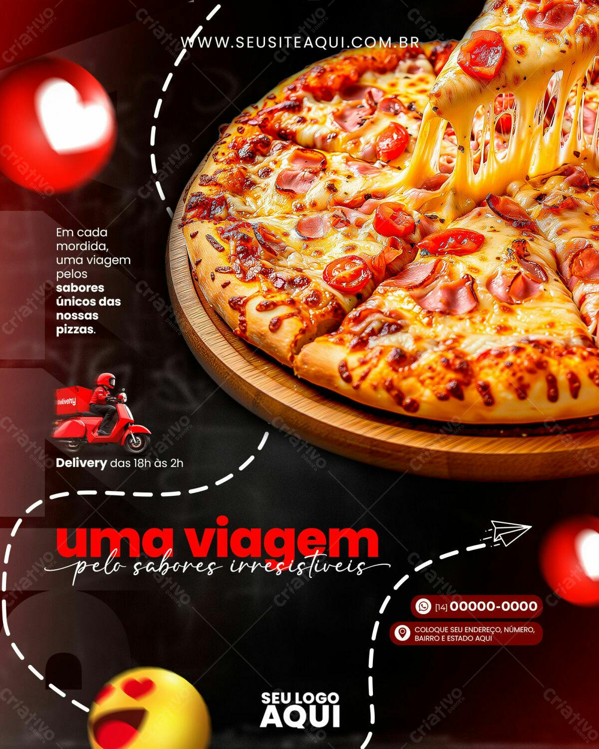 Flyer para Pizzaria PSD Editável