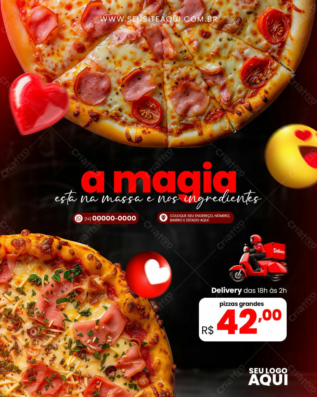 Flyer para Pizzaria PSD Editável