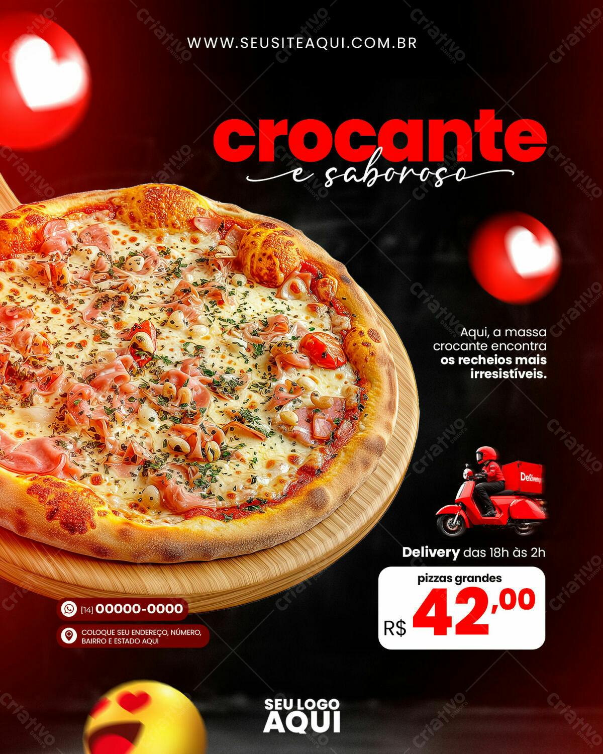 Flyer para Pizzaria PSD Editável