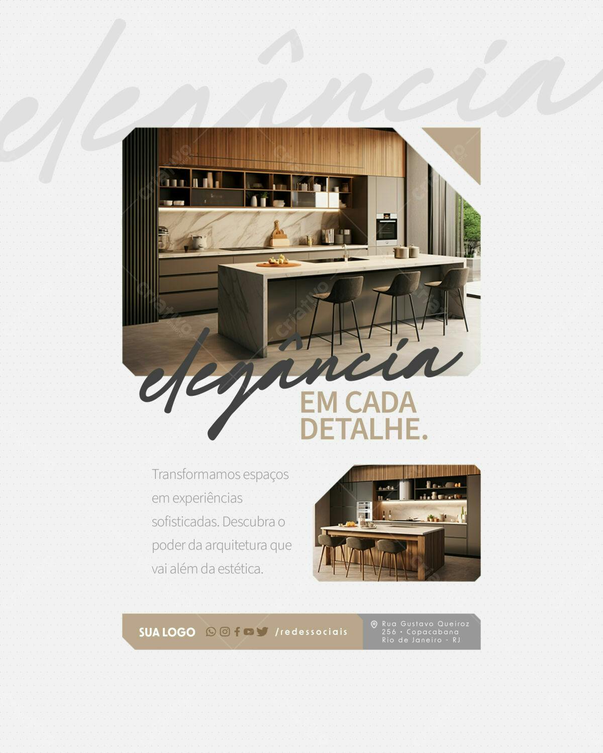 Flyer Design de Interiores Moderno PSD Editável