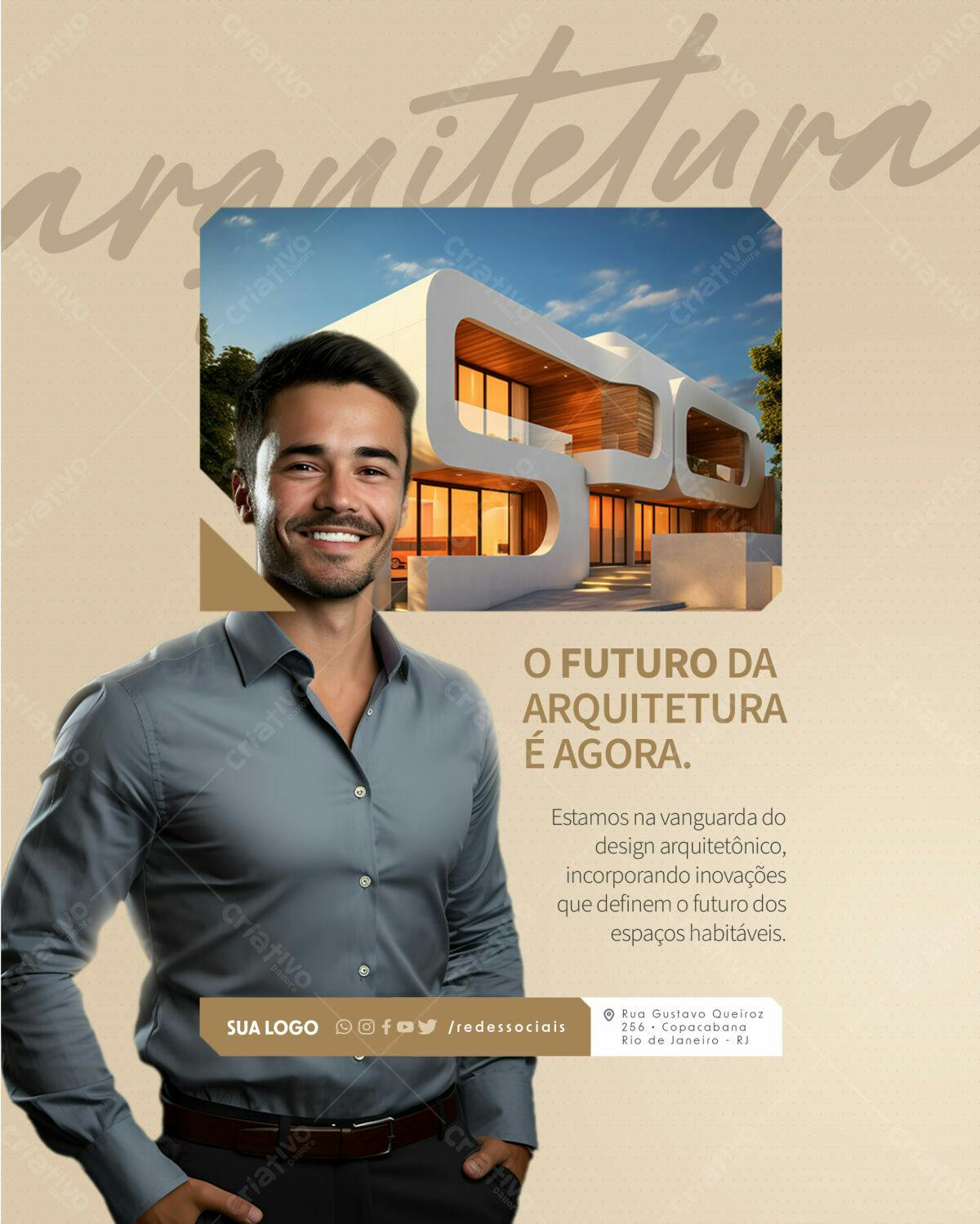 Flyer para Arquitetura Moderna PSD Editável