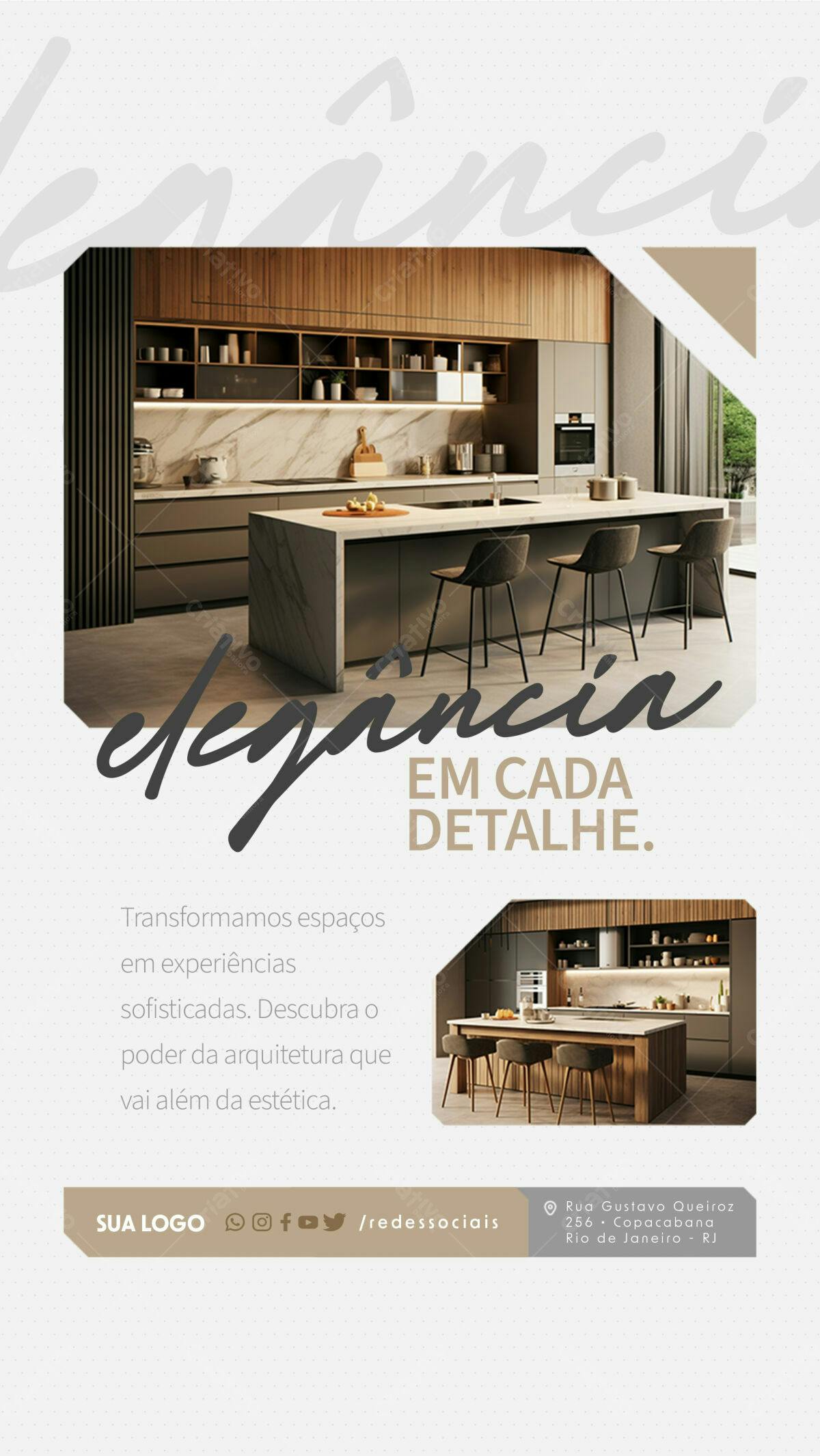 Flyer Design de Interiores Moderno PSD Editável