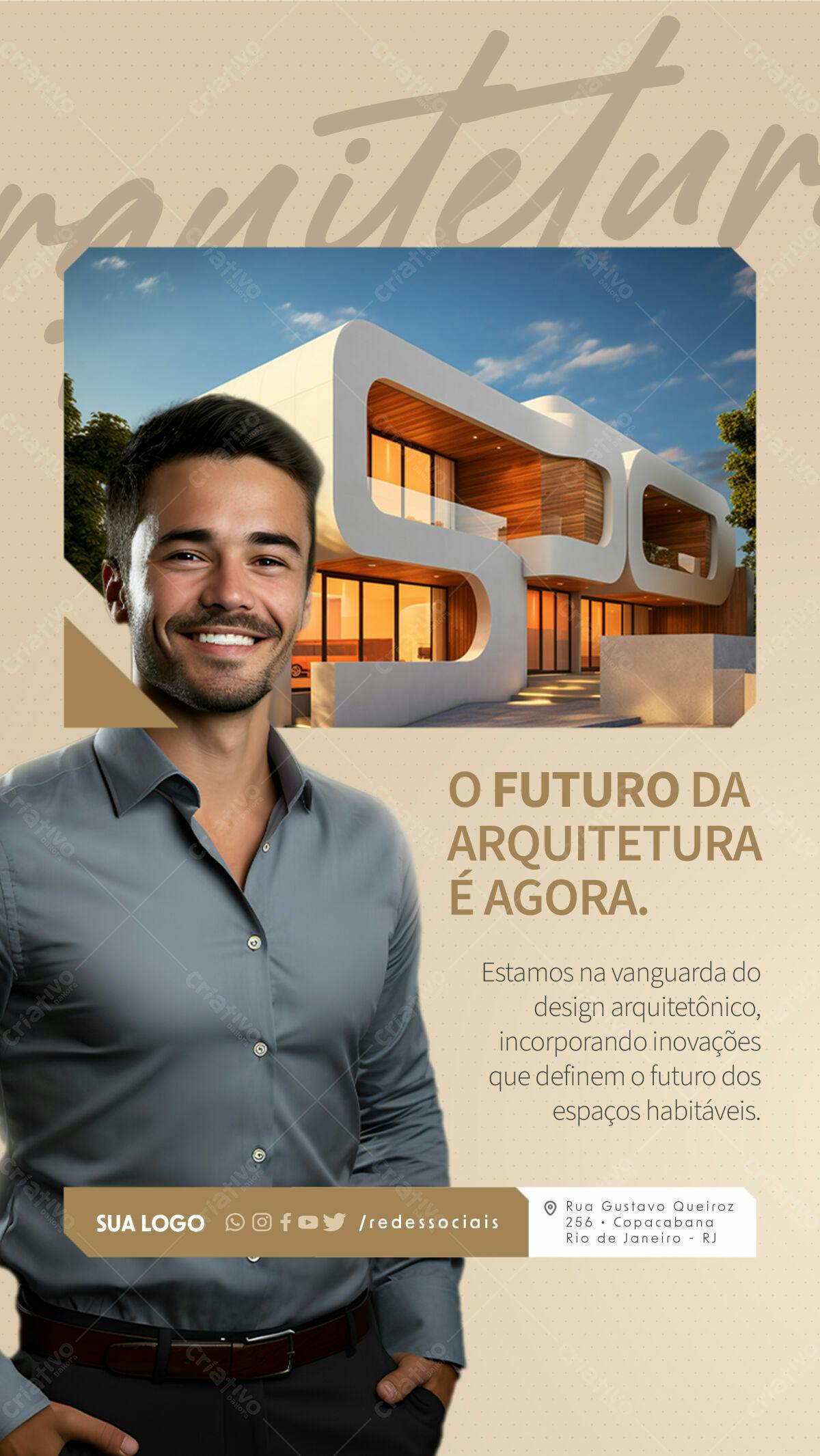 Flyer para Arquitetura Moderna PSD Editável