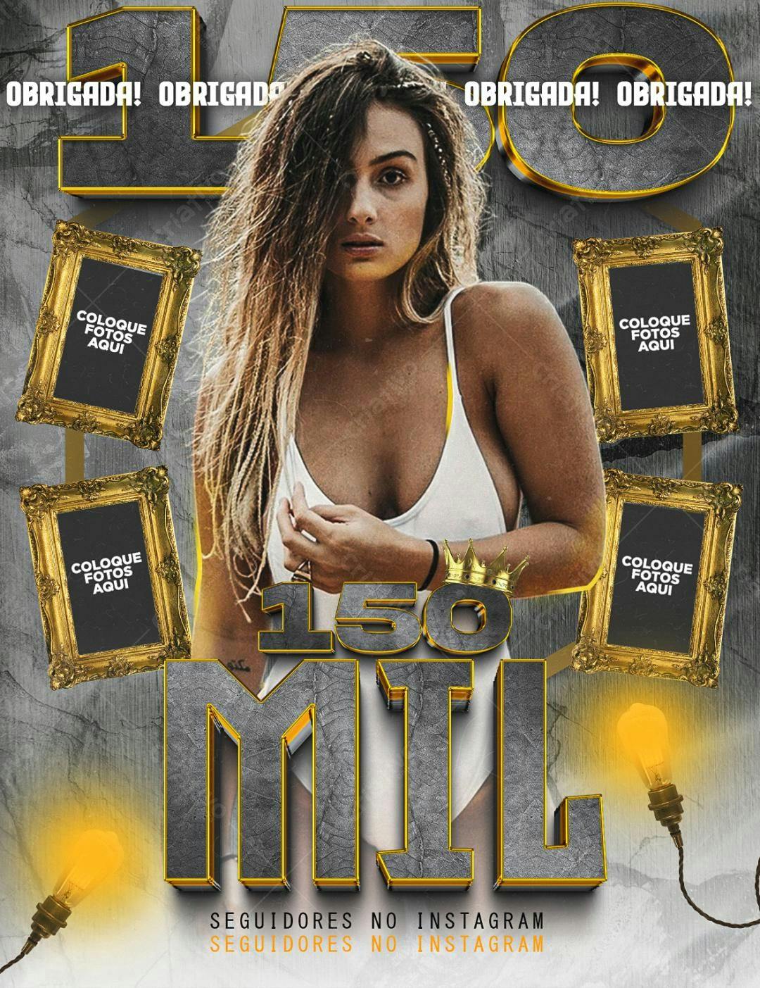 Flyer Aniversário 150 Mil Seguidores Instagram PSD Editável