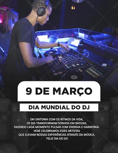 Media social dia mundial do dj (psd editavel)