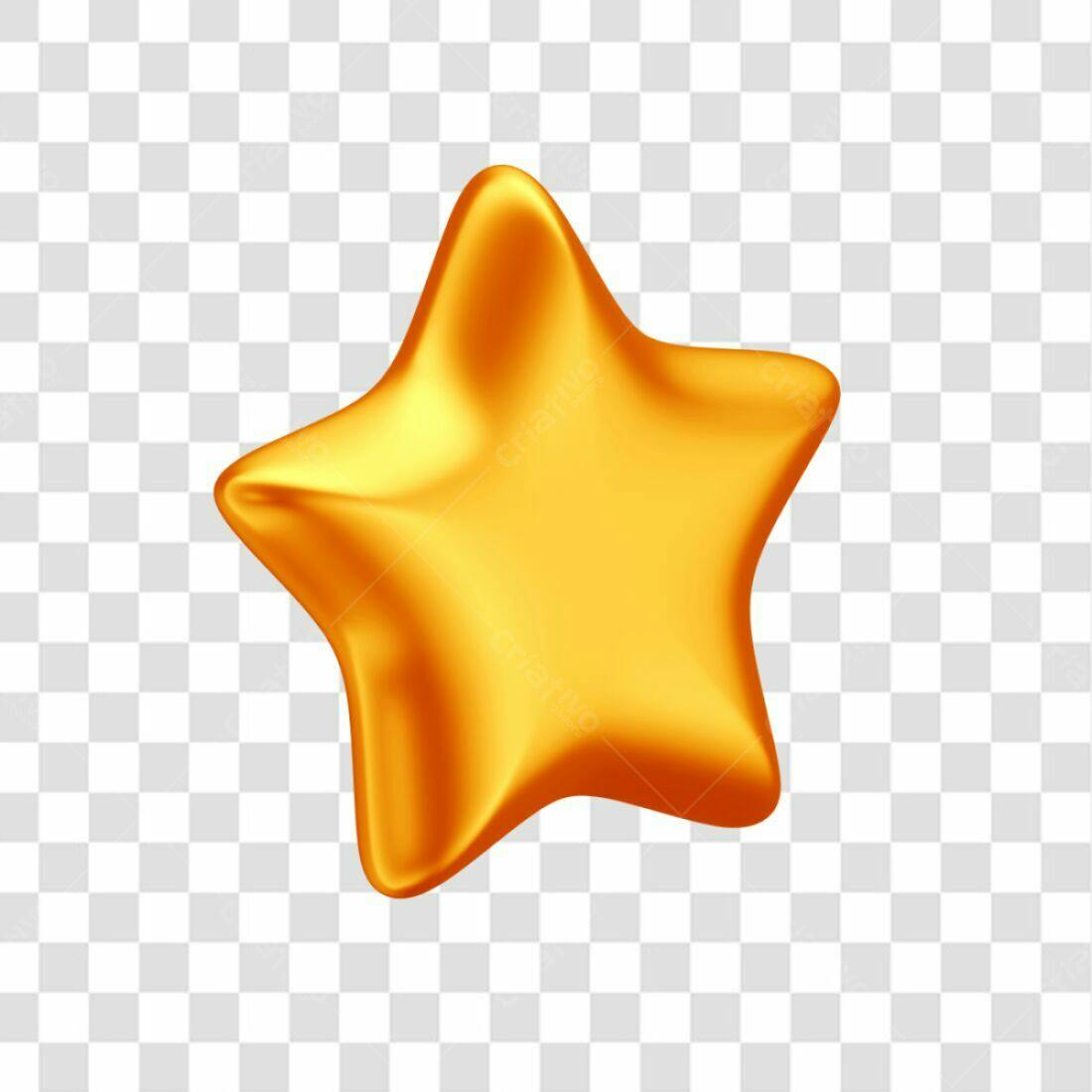 Icone Estrela Dourada PNG com fundo transparente