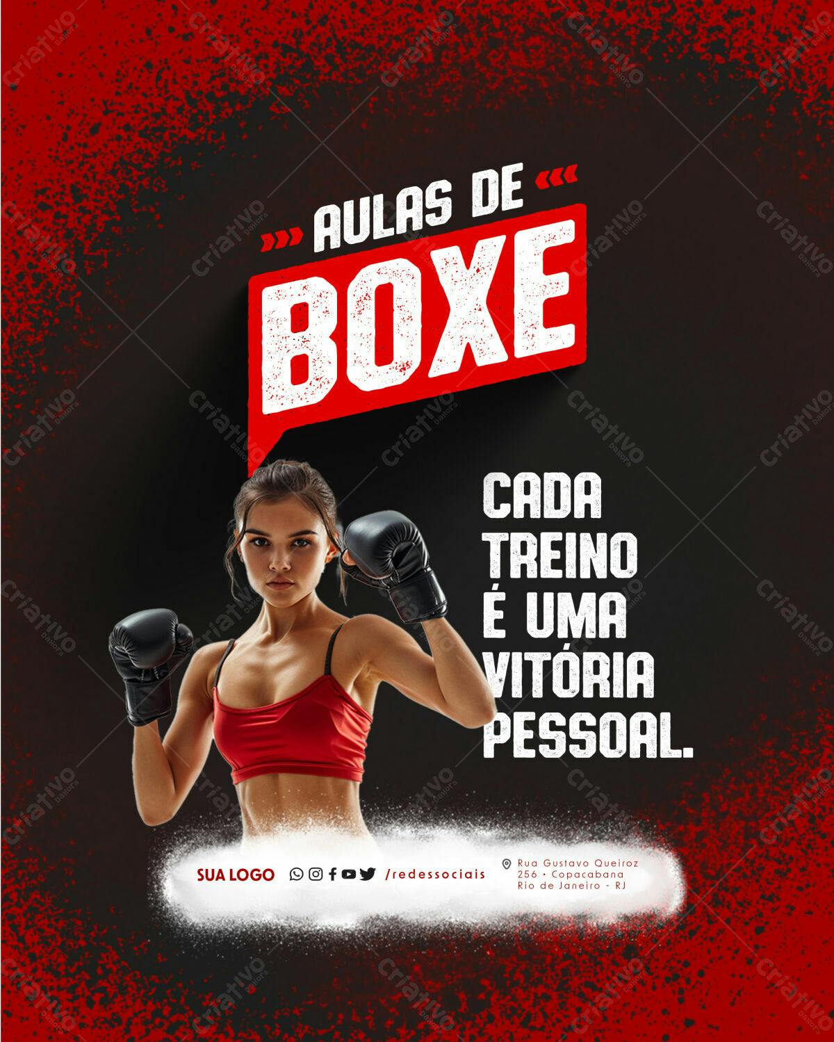 Flyer para Aula de Boxe PSD Editável