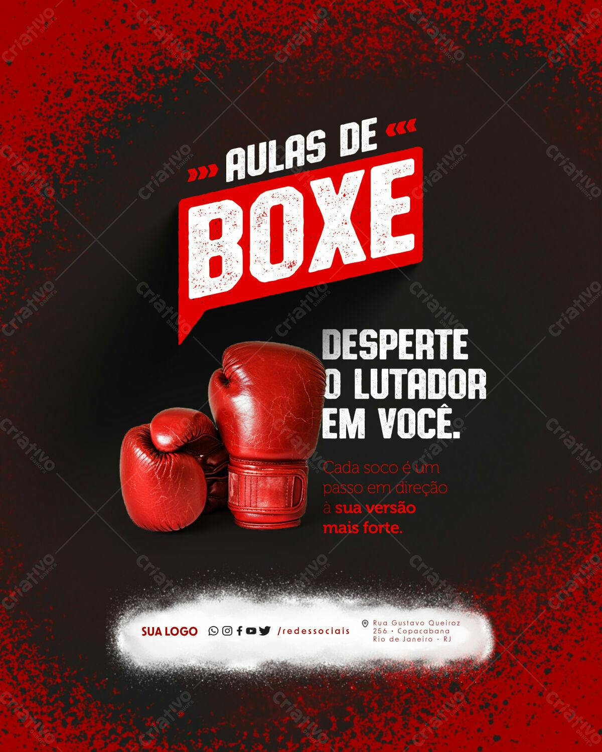 Flyer para Aula de Boxe PSD Editável