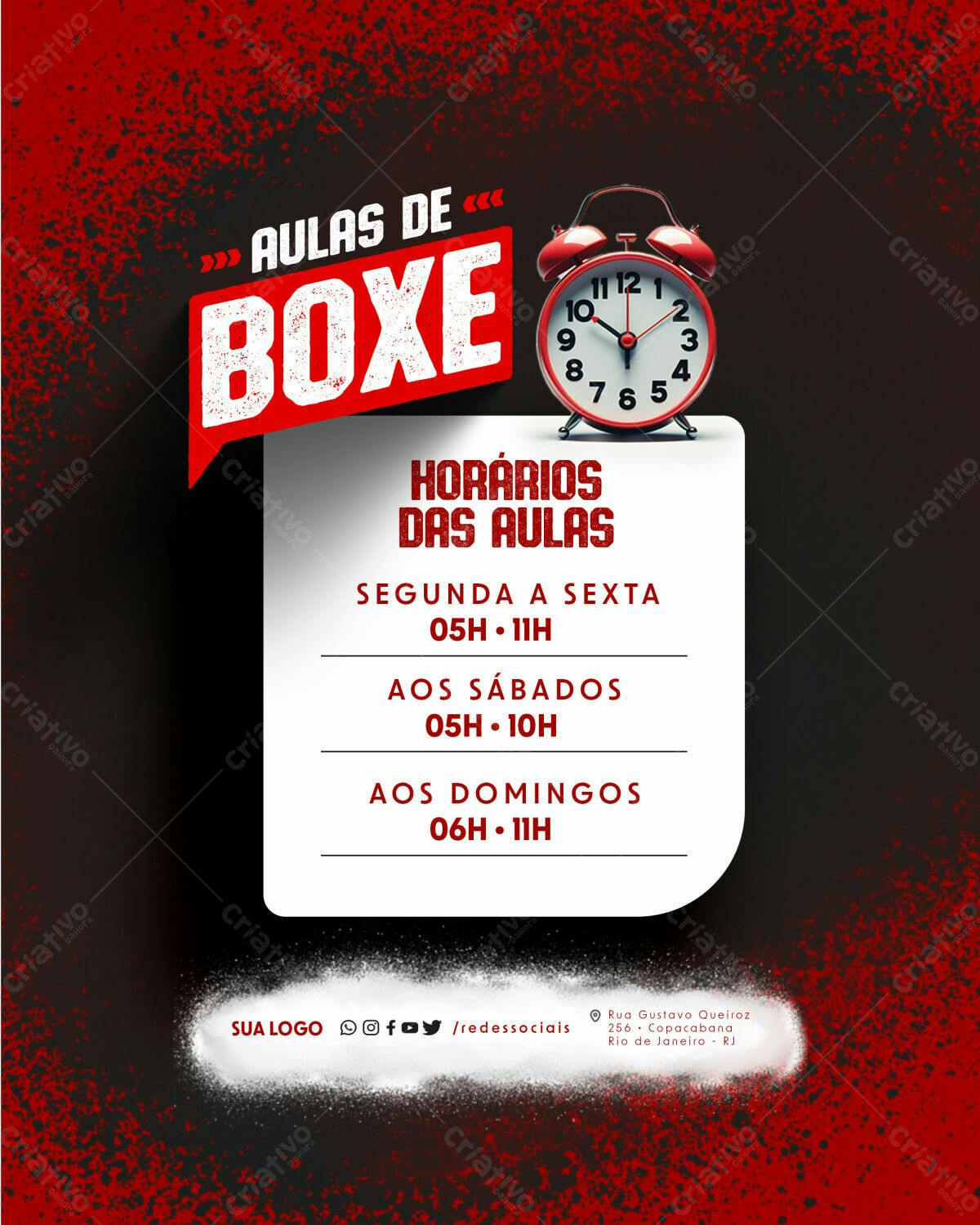 Flyer para Aulas de Boxe PSD Editável